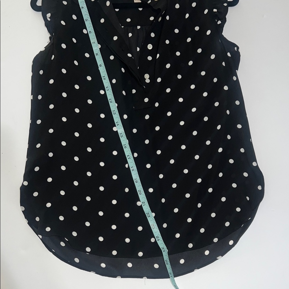 LOFT Black and White Polka Dot Blouse - Picture 7 of 8